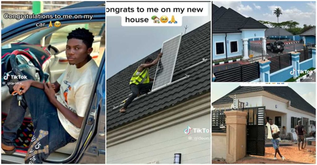 “God Did It”: Young Nigerian Millionaire Builds House, Shows Foundation Process, Installs Solar for 24/7 Light